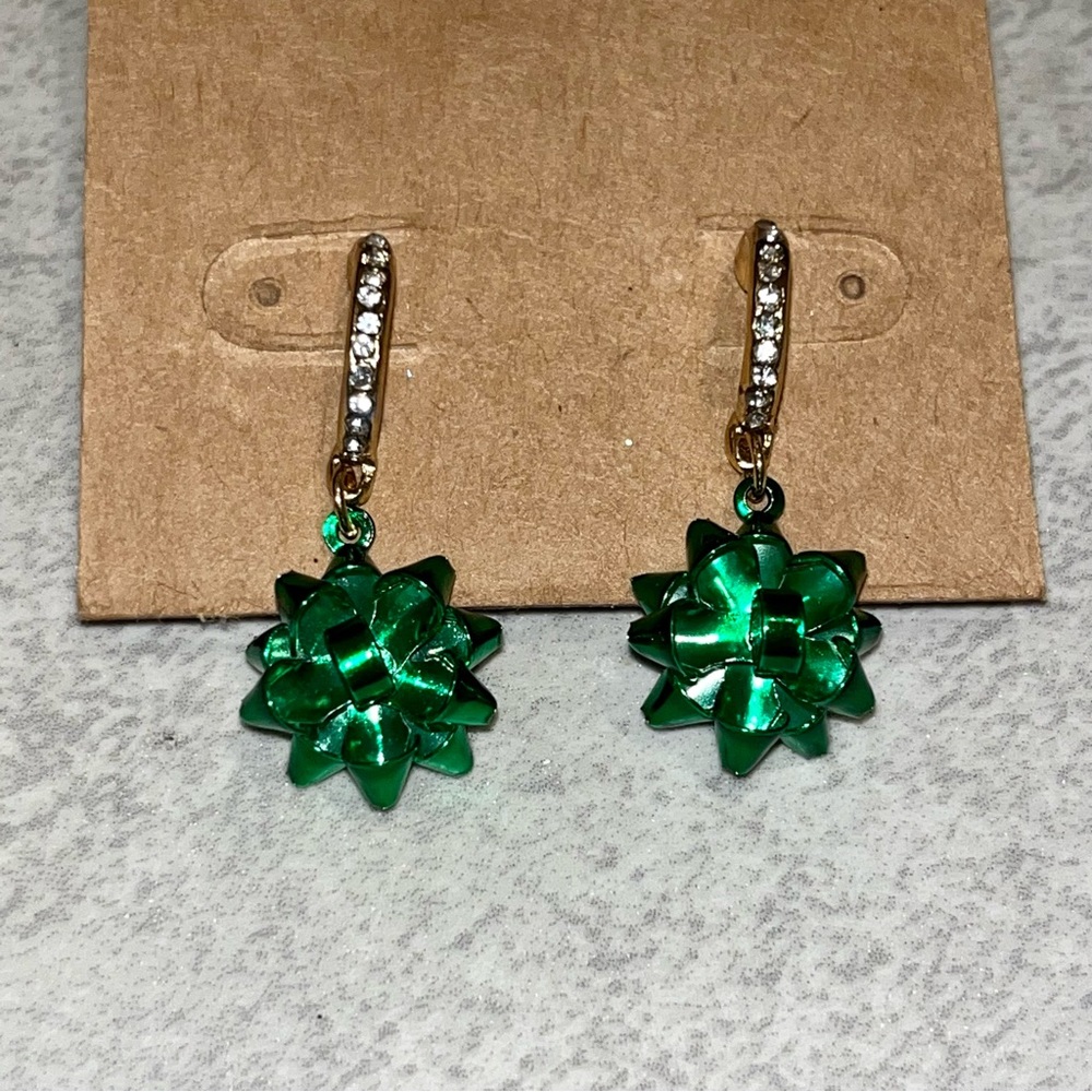 Green Bow Earrings